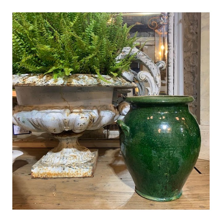 C19th Confit Pot Green