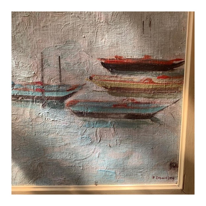 C1940 Paris 'La Seine" Oil on Canvas