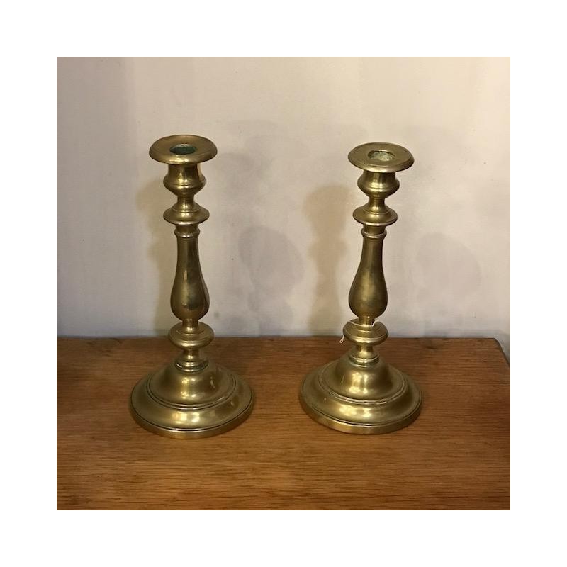 C1900 Pair of Brass Candleholder