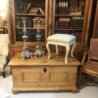 C19th English Pine Blanket Box with Geometrical Detail