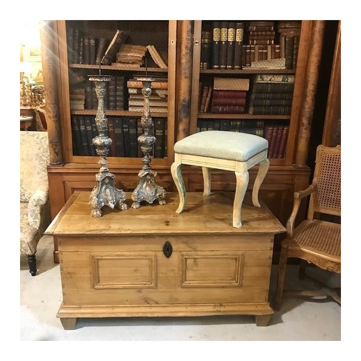 C19th English Pine Blanket Box with Geometrical Detail