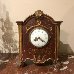 C19th Clock Painted finish with gilt highlights