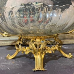 French Art Nouveau Crystal Coupe and Bronze Ormolu