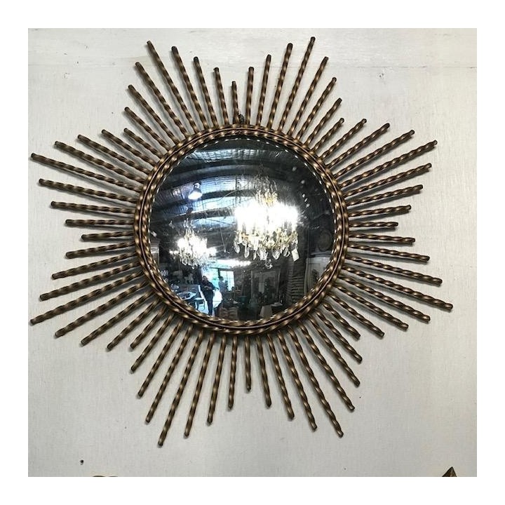 C1950 French Brass Sorciere Mirror