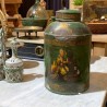 C18th Chinoiserie Tin Canister, Key Pattern