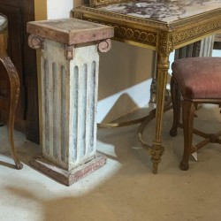 Pair Antique Swedish Pedestal with Paint Finish