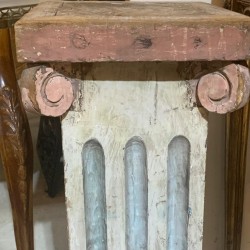 Pair Antique Swedish Pedestal with Paint Finish