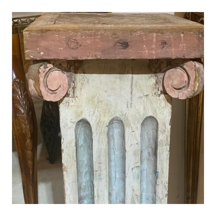 Pair Antique Swedish Pedestal with Paint Finish