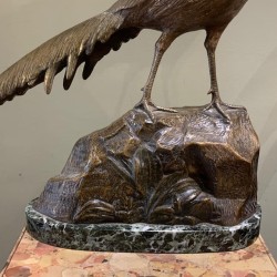 SOLD Large Bronze Doré Pheasant