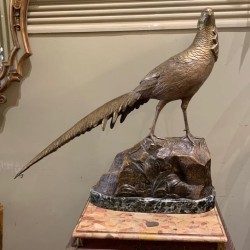 SOLD Large Bronze Doré Pheasant