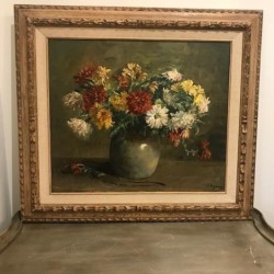 C1950 French Oil on Canvas...