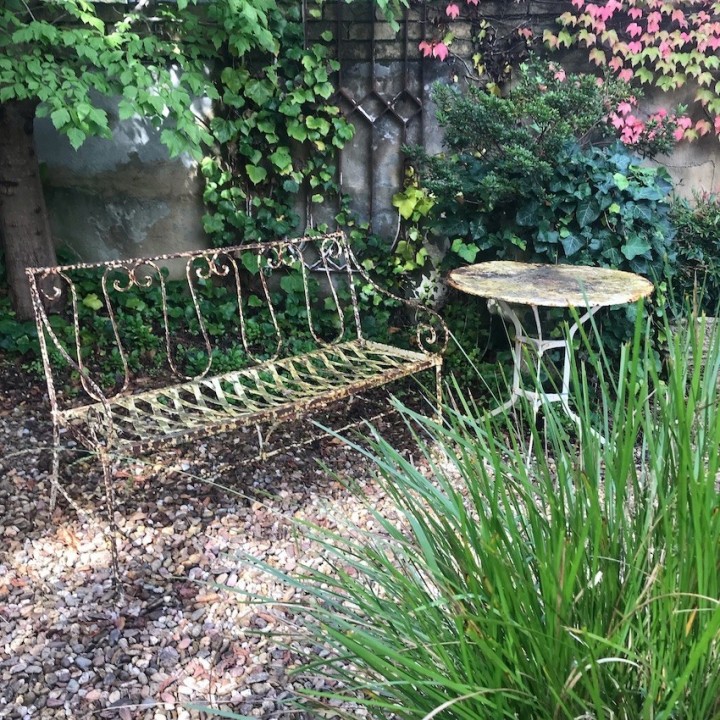 C19th French Wrought Iron Garden Seat