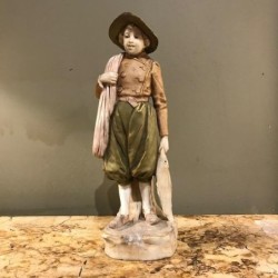 C1900 Royal Dux Figure of a Boy Fisherman