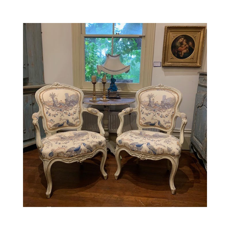 C18th French Louis XV Arm chairs