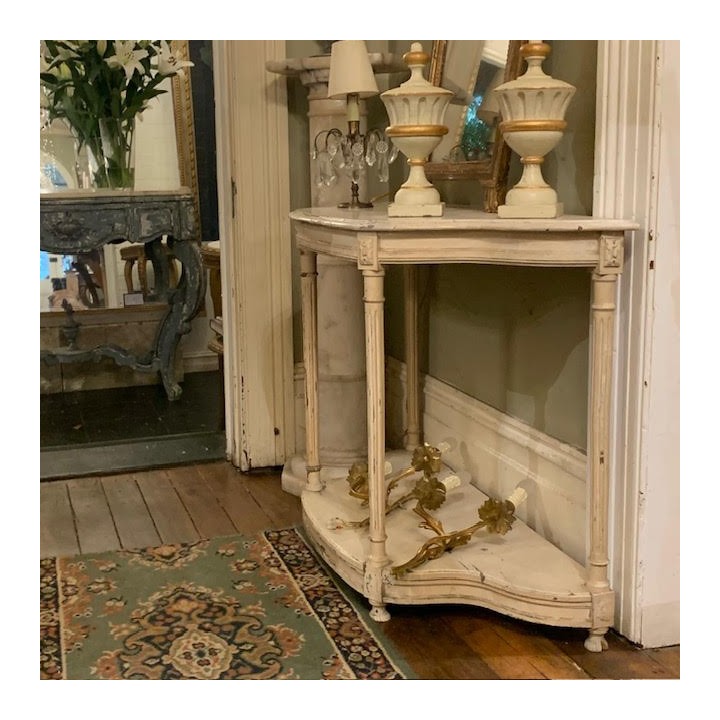 Antique French Painted Finish Console