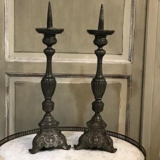 C19th Pair of Pique Cierges