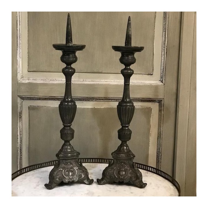 C19th Pair of Pique Cierges