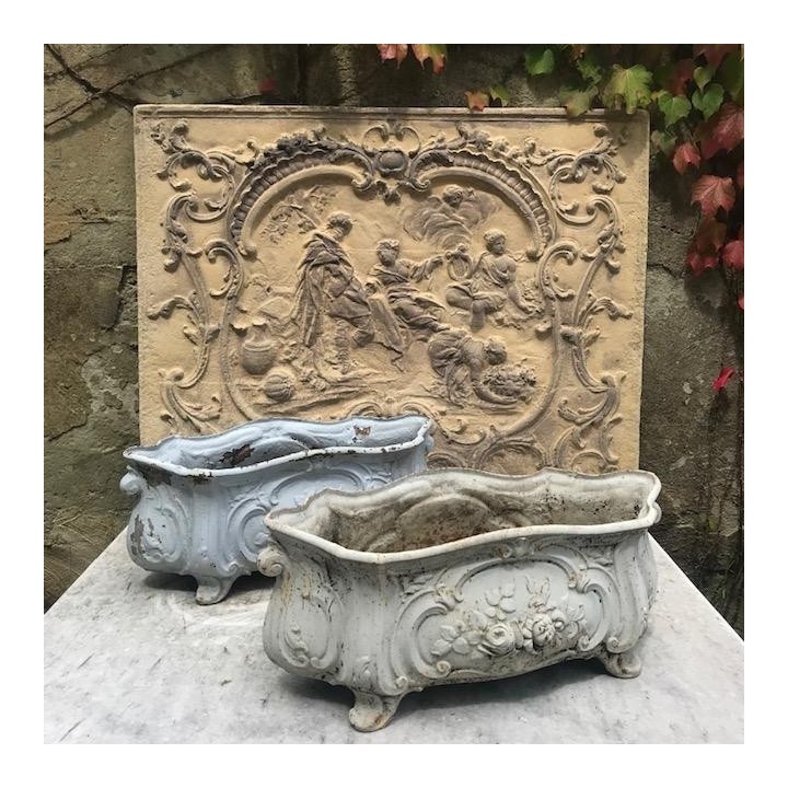 C1900 Pair of French Cast Iron Jardinieres