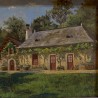 C1900 Oil on Panel French Farmhouse