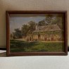 C1900 Oil on Panel French Farmhouse