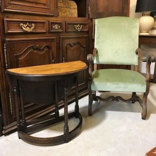 C1930's Oak Gate Leg Demi Lune Console