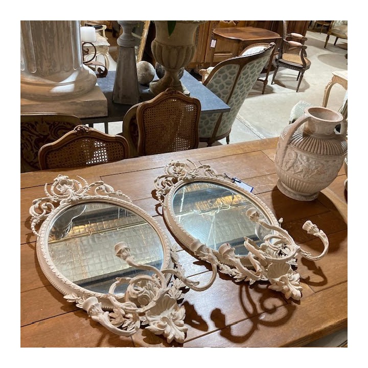 C1900 -1910 French Rococo style Matching Mirrored Sconces