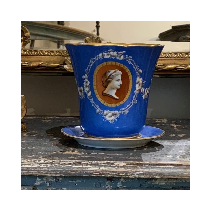 C1880-1890 Cobalt Blue Jardiniere