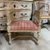 C1900 French Louis XVI Style Stool vintage Fabric