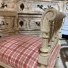 C1900 French Louis XVI Style Stool vintage Fabric