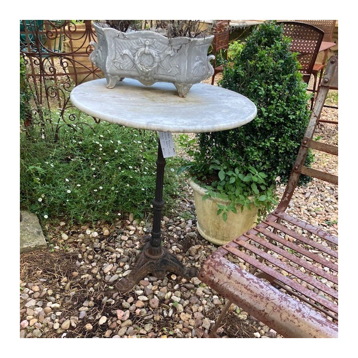 C1900's French Bistro Table with Marble Top