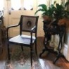 HOLD C19th English Hand Caned and Painted Arm Chair