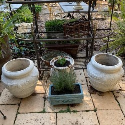 Vintage C1950 Pair of White Pots