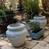 Vintage C1950 Pair of White Pots