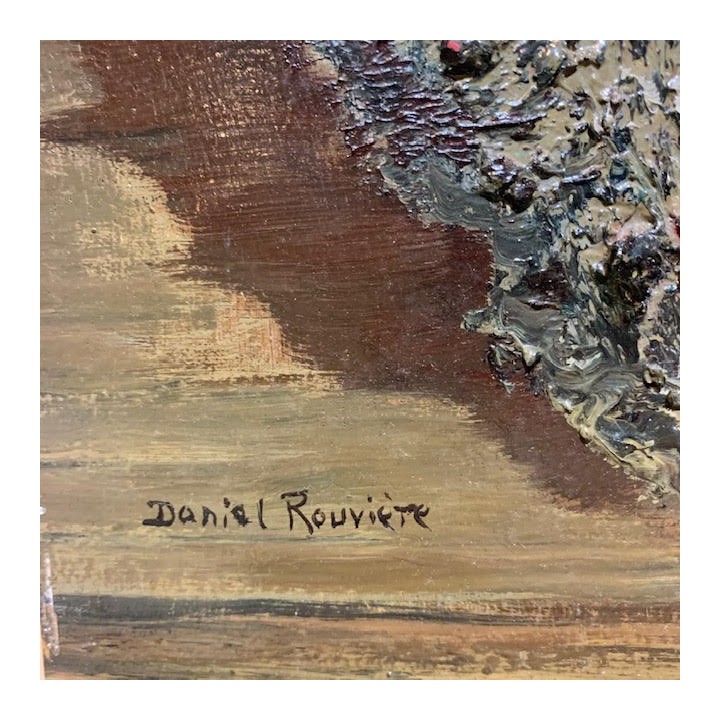 C1940 French Painting Bergeron, Hirondelle et Chien