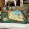 C1940 French Painting Bergeron, Hirondelle et Chien