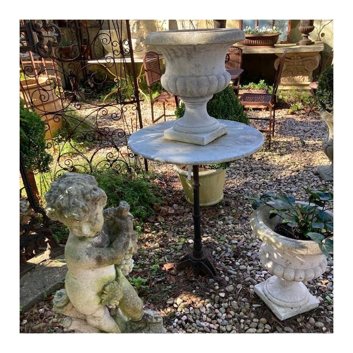 C1900's French Bistro Table with Marble Top