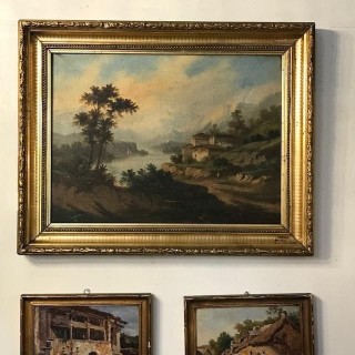 C19th French  Oil on Canvas View from the Mountain