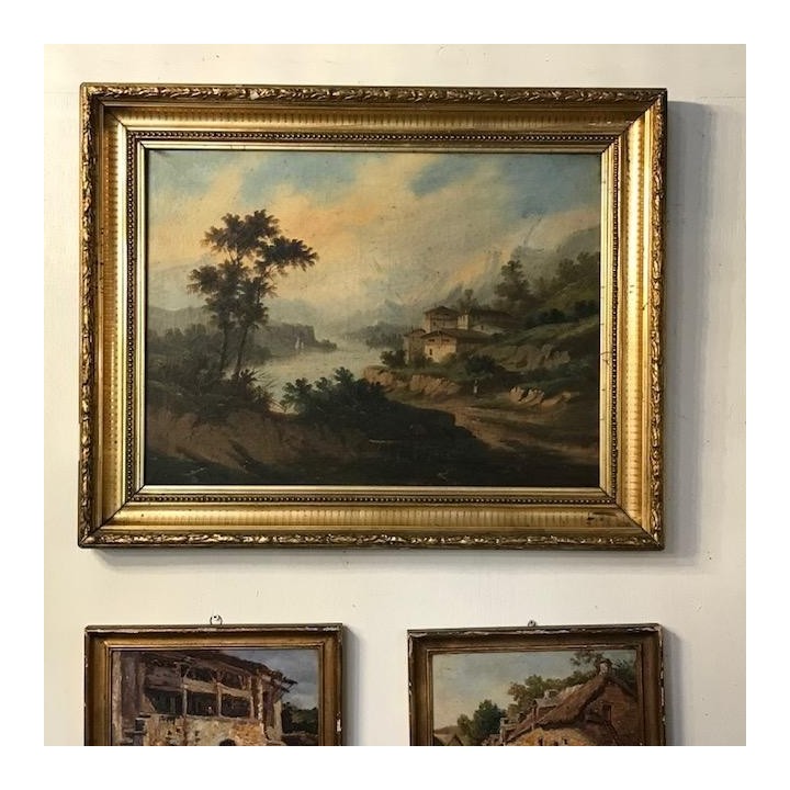 C19th French  Oil on Canvas View from the Mountain