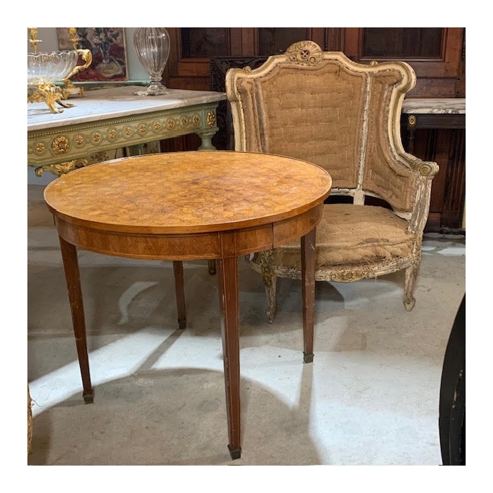 C19th French Parquetry Top Table