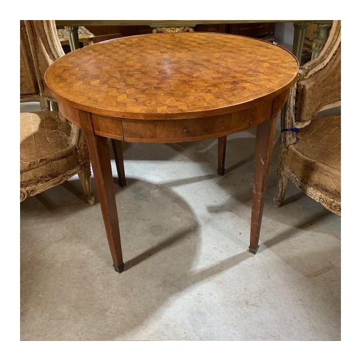 C19th French Parquetry Top Table