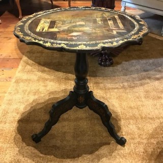 C19th French Napoleon III 1852-1870 Painted Scene of Venice