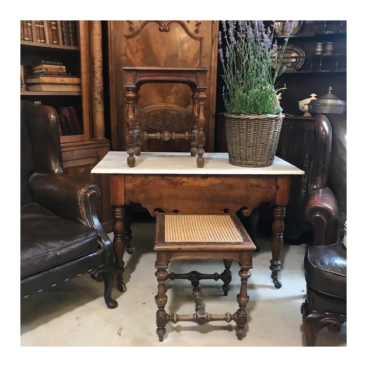 C19th Pair of Occasional Stools Louis XIV Style with caned Tops