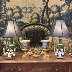 French Pair of Chinoiserie style lamps