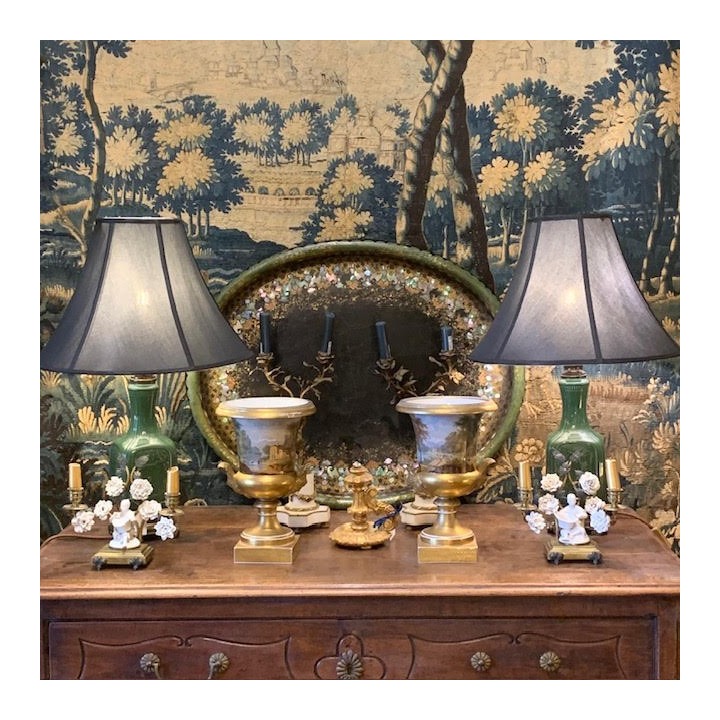 French Pair of Chinoiserie style lamps