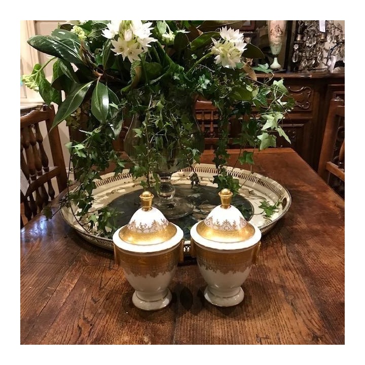 C1950 Pair of Porcelain Urns