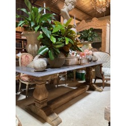 Blue Stone and Wash Oak Dining Table