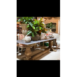 Blue Stone and Wash Oak Dining Table