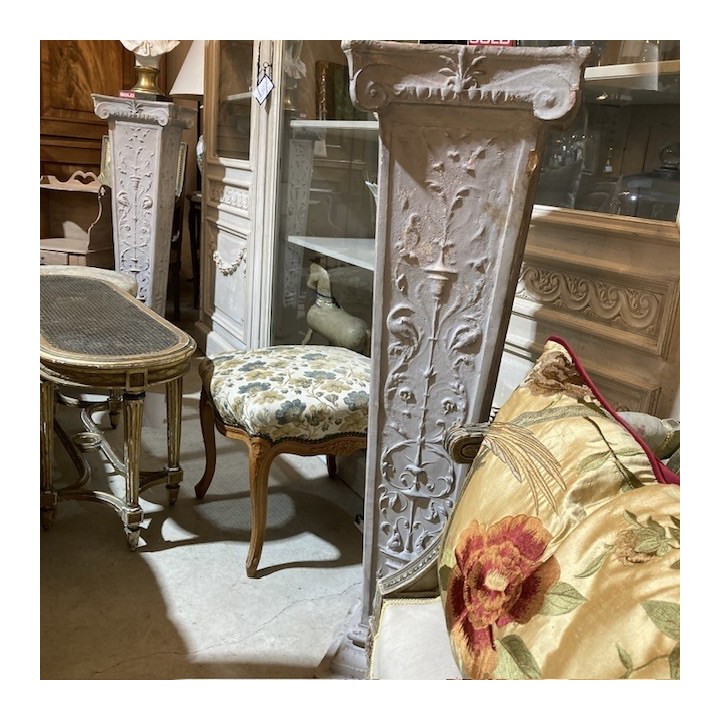 C19th Terracotta Pair of Pedestals original painted