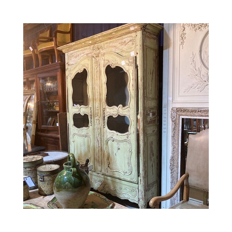 C19th French Regence Armoire original Green