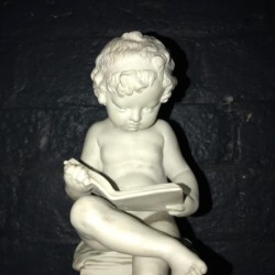 Early C20th Biscuit Statue of a Boy reading